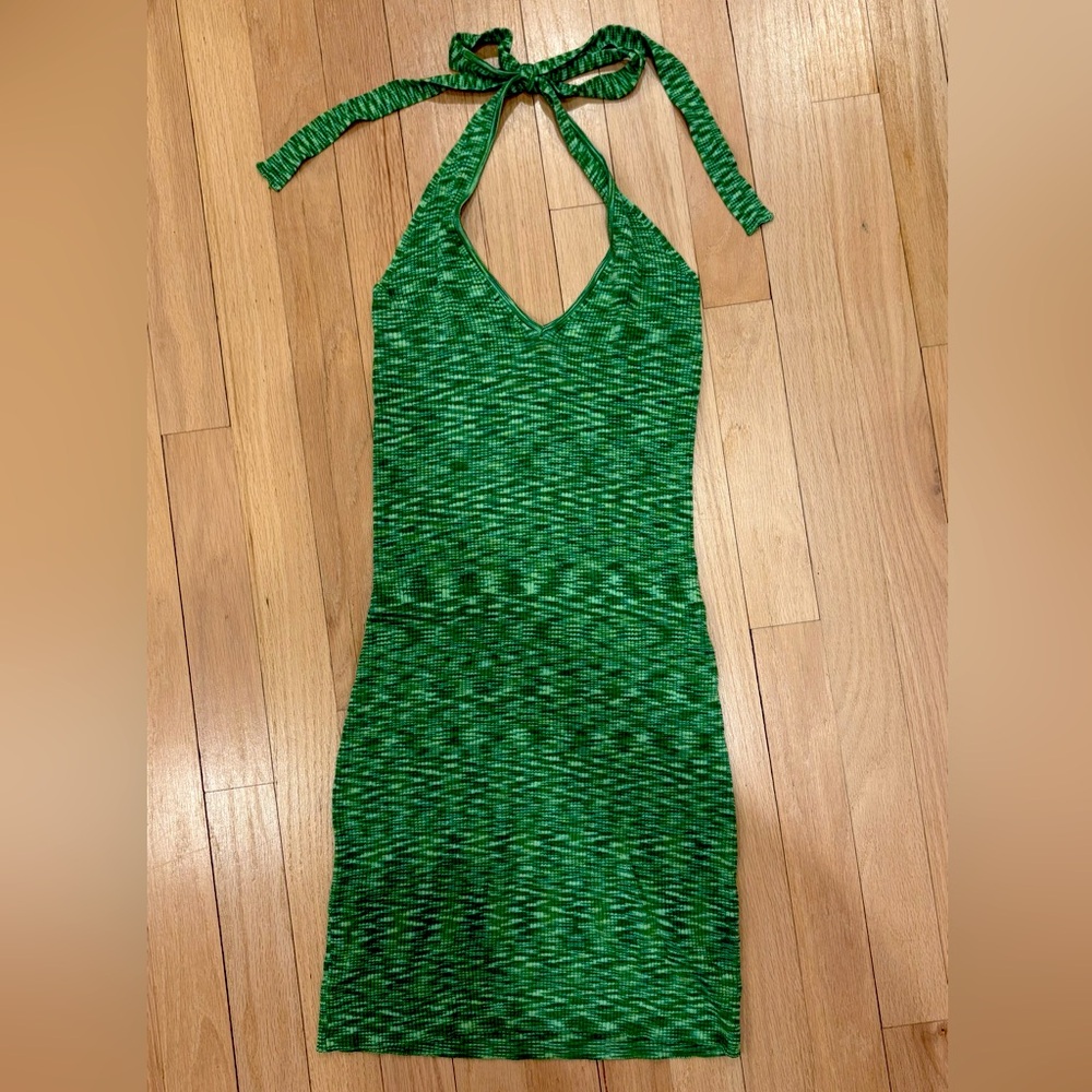 Women’s Garage Green Halter Neck Dress